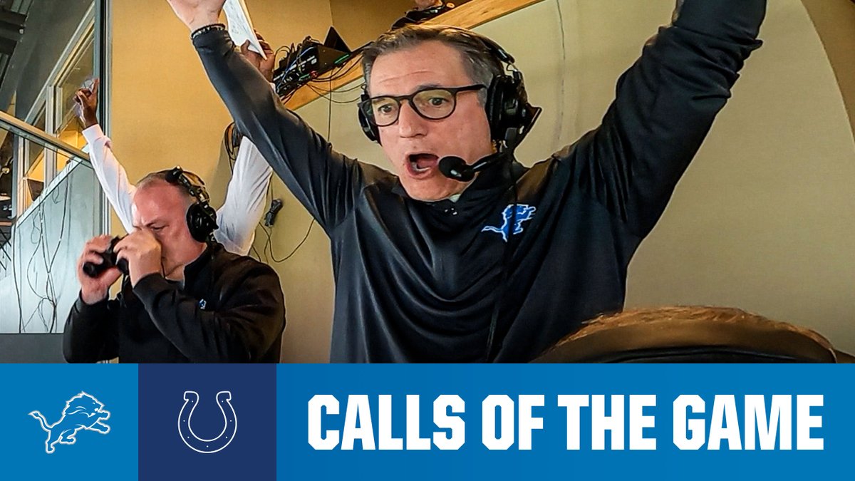Go inside the Lions Radio Network booth with Dan Miller, Lomas Brown Jr., and Teej. to hear all the big calls from #DETvsIND 🎙️