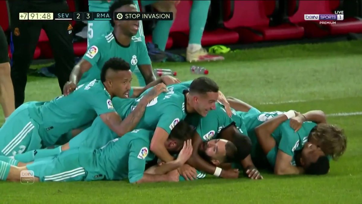 اكثر مباراة مظلومة اعلاميًا للفريق خسران 2-0 الشوط الاول وتقلبها 3-2 وتحسم الدوري باحد اصعب الملاعب بالليغا شيء عظيم