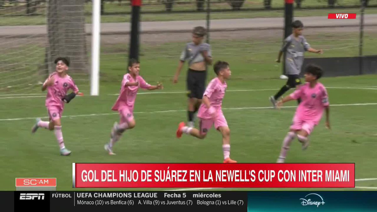 ¡COMO PAPÁ! Benja, el hijo de Luis Suárez, marcó para Inter Miami contra Peñarol en la Newell's Cup. 📺 #DisneyPlus