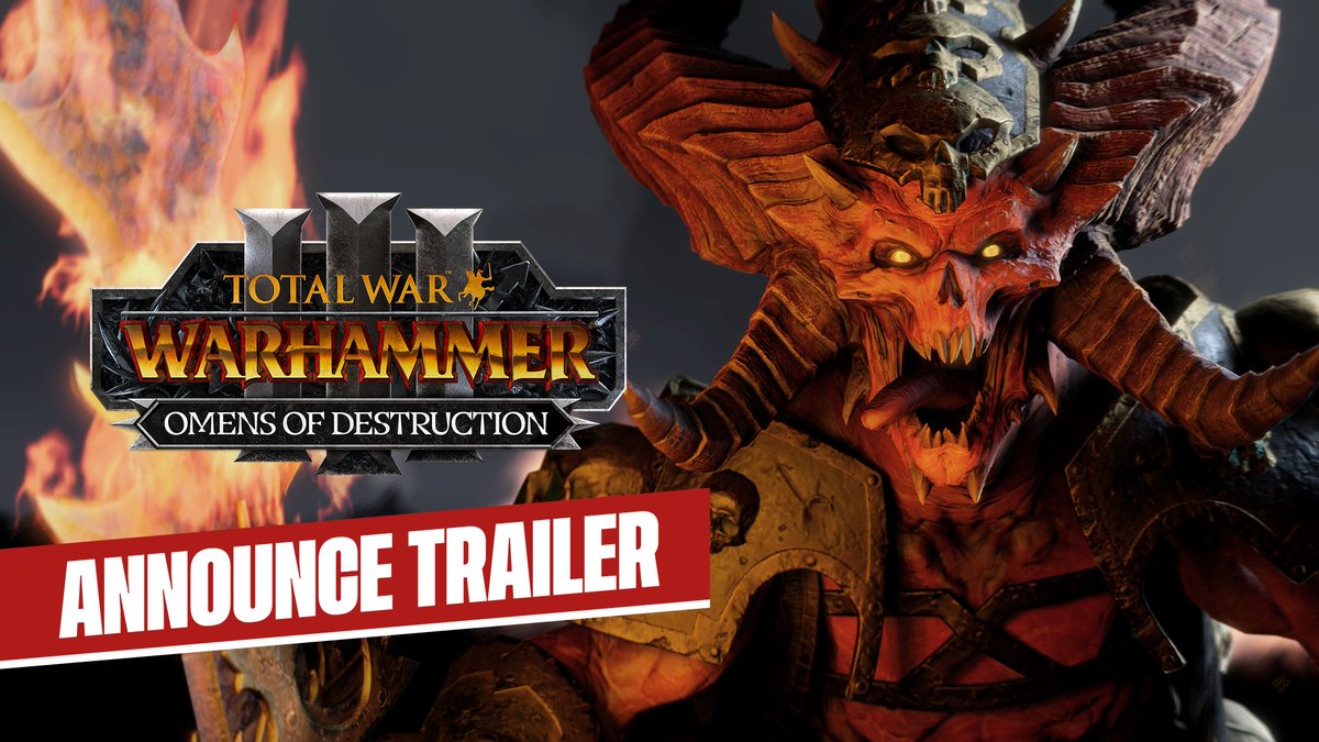 Omens of Destruction, a showdown of daemons, delinquents, and detestables, featuring Khorne, Ogre Kingdoms, and Orcs & Goblins arrives in Total War: WARHAMMER III on December 12! 💥 👀 Find out more: