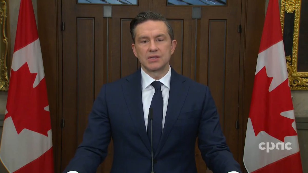"We need a plan. A plan to put Canada first on the economy and on security," Conservative Leader Pierre Poilievre tells reporters in Ottawa as he responds to incoming U.S. President Donald Trump's threat to impose 25% tariffs on all products from Canada and Mexico. #cdnpoli