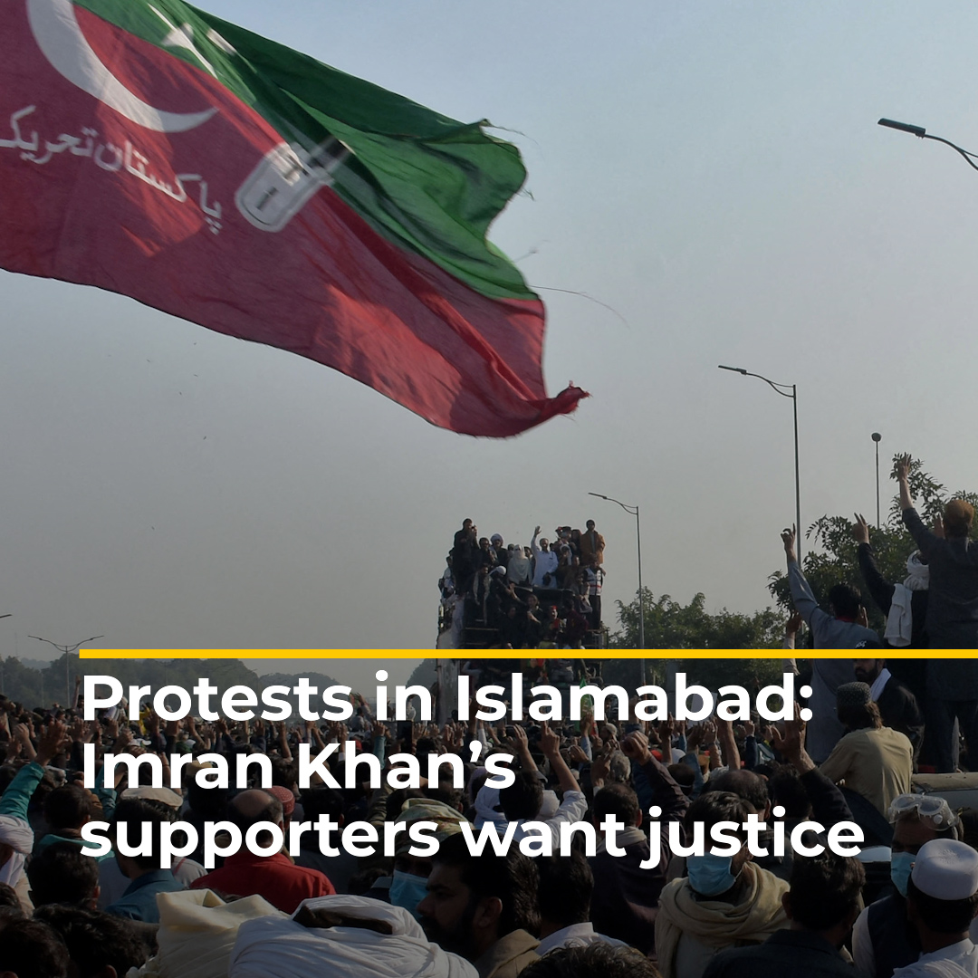 At least seven have been killed as tensions escalate in Islamabad, with supporters of Pakistan's former PM Imran Khan clashing with security forces to demand his release.