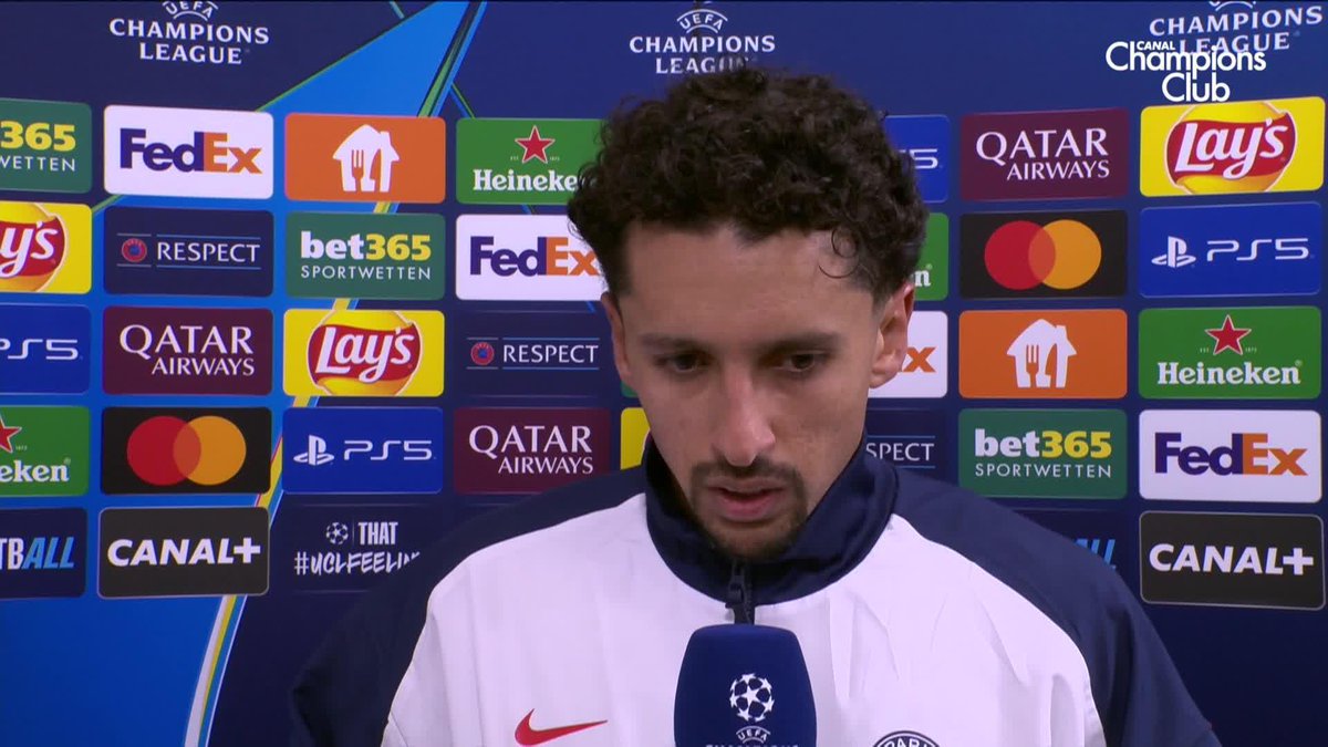 🎙️ "On n'aime pas parler de l'arbitrage mais il ne nous a pas facilité la tâche" 🗣️ Marquinhos réagit au but encaissé par le PSG qu'il considère litigieux ! #FCBPSG | #UCL