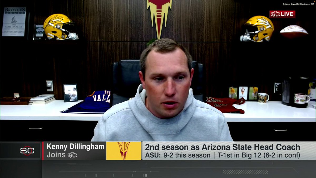 "It’s a lot deeper than just you’re coaching the game of football, it’s something that I’ve had a lot of passion about ... since I was a little boy." Arizona State coach Kenny Dillingham is loving coaching at his alma mater ❤️ (via SportsCenter)