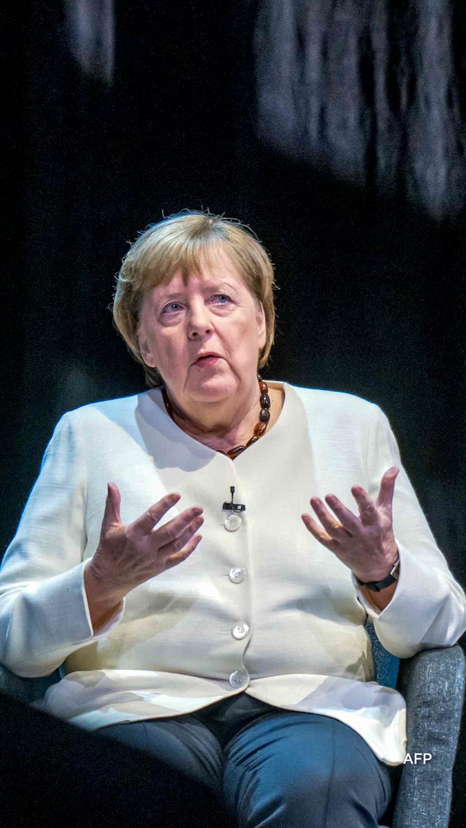 Germany's ex-Chancellor Angela Merkel was asked if she feels responsible for the rise of the far-right AfD party following her decision to let in refugees in 2015: