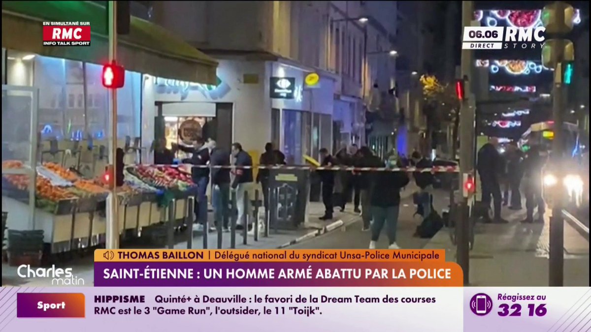 🔴 Un homme responsable d'une attaque au couteau dans le centre-ville de Saint-Étienne mardi après-midi a été abattu par la police. L'individu menaçait une femme dans l'un des quartiers les plus fréquentés de la ville #CharlesMatin