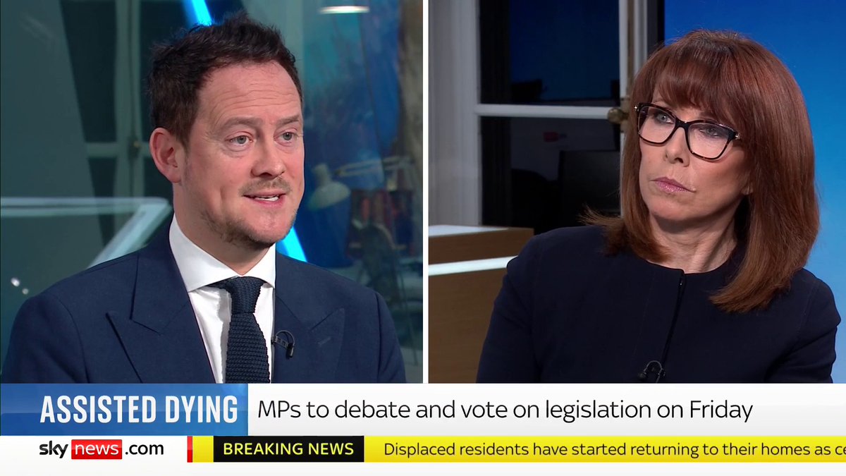 "I will be voting in favour of the legislation on Friday." MPs will debate and vote on an assisted dying bill this week. Minister for Early Education Stephen Morgan MP says voting to legalise it is "the right thing to do". 📺 Sky 501