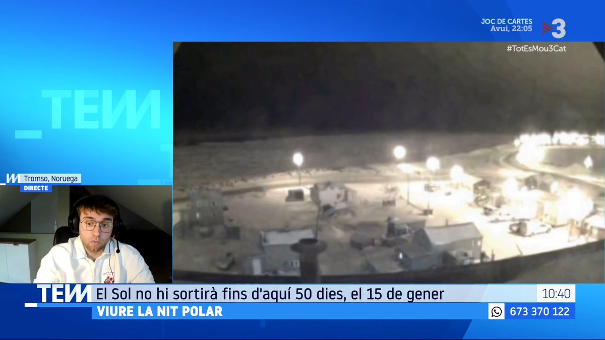 🔴 “El sol no tornarà a sortir per sobre l’horitzó fins al 15 de gener, però de les 10.00 a les 14.00 podrem veure llum tènue al cel”, Arnau Toledano (Arnau Toledano), meteoròleg i ambientòleg Ja ha començat la nit polar #TotEsMou3Cat