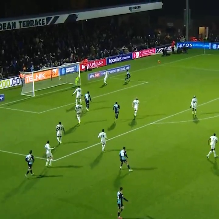 If you want a true idea of how beautifully everything is falling Wycombe Wanderers’ way right now, they won their 10th game in a row last night because this happened in the 93rd minute.