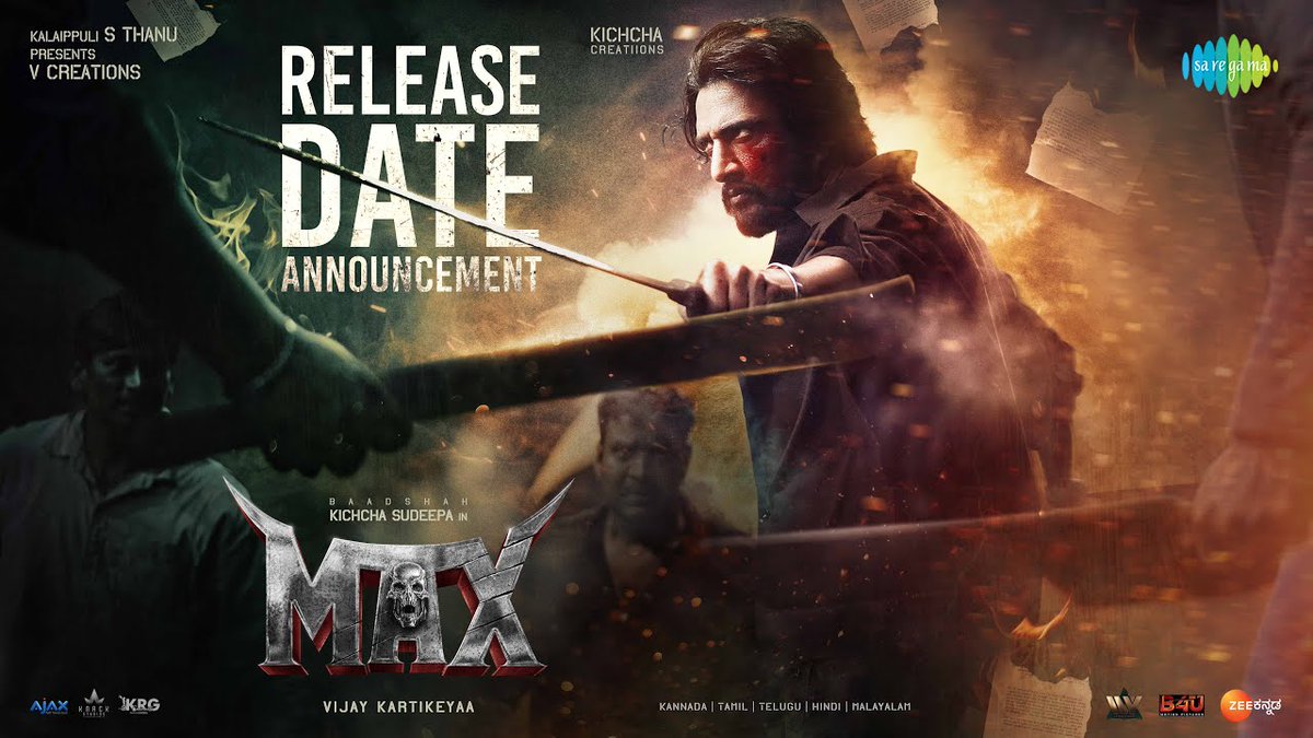 Get ready for the ultimate action! 💥 #Max is hitting the big screen this December! 🎬🔥 Releasing at PVR INOX on December 25! . . . #SudeepKichcha #SamyuktaHornad #PramodShetty #VaralaxmiSarathkumar