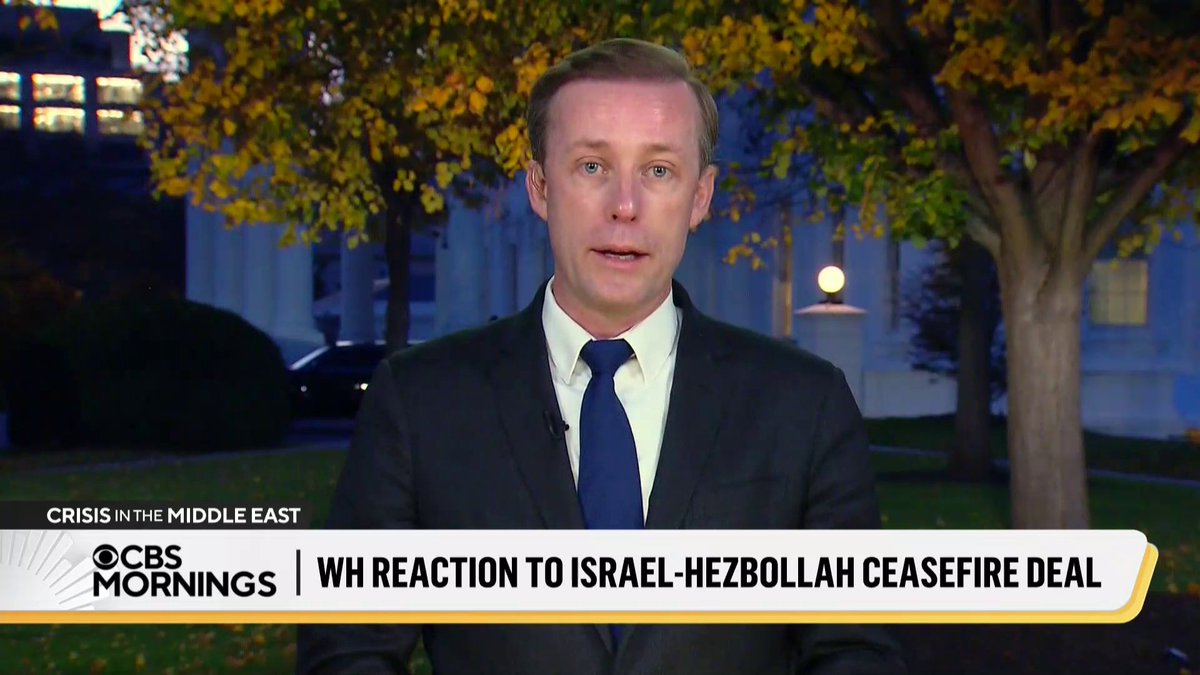A temporary ceasefire between Israel and Hezbollah is in effect “because of relentless diplomacy carried out by the Biden administration,” National Security Adviser Jake Sullivan Archived says. Sullivan says the U.S.-brokered deal is “designed to be a permanent end to this war.”