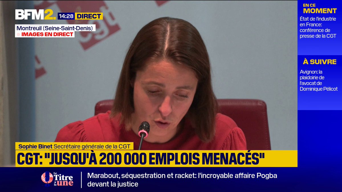 Sophie Binet : "La CGT appelle les salariés à se mettre en grève et occuper leurs usines pour empêcher leurs licenciements"