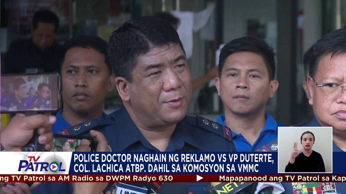 Sinampahan ng patong-patong na reklamo si VP Sara Duterte dahil umano sa kanyang mga banta, banat, at dinulot na komosyon ng kanyang mga tauhan sa tangkang paglipat sa ibang ospital ng kanyang chief of staff. Nagsasagawa na rin hiwalay na imbestigasyon ang PNP, DOJ at NBI.