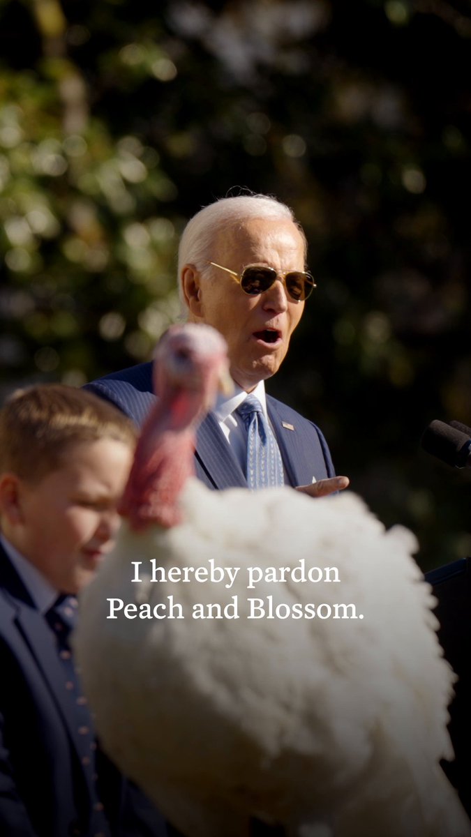 Throughout the years, I’ve had the distinct honor of pardoning Peanut Butter and Jelly, Chocolate and Chip, and Liberty and Bell. This week, based on their commitment to being productive members of society, I added Peach and Blossom to the list.