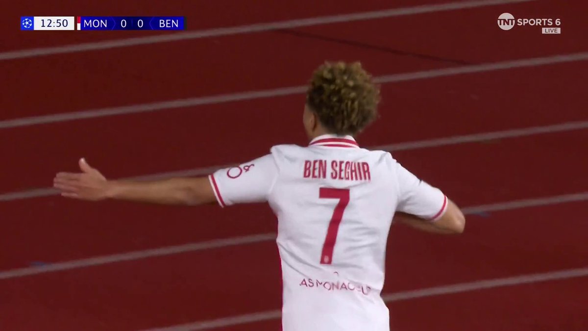 Delightful build-up play from Monaco finished off by Ben Seghir to put the hosts ahead against Benfica 🤝 📺 TNT Sports &amp; discovery+ UK