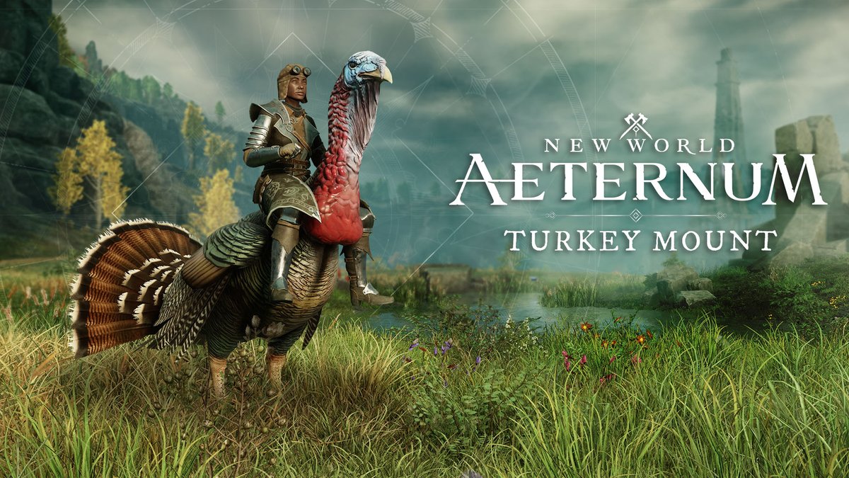 Friends, not food 🦃 Roam around Aeternum on the new Drumstick Turkey mount. Available for purchase in our in-game store!