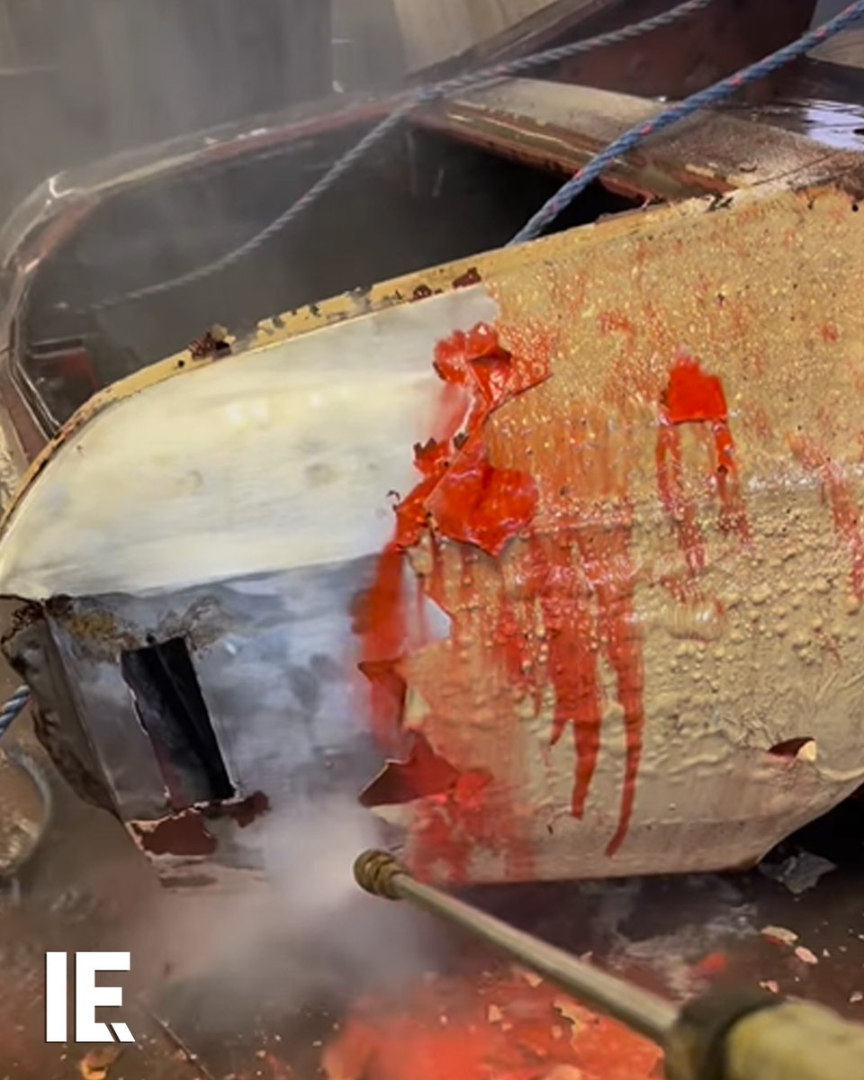 A chemical bath and pressurized water allows for the removal of the old pain and filler from this 1970 Chevelle SS. 🎥 minute_of_dangle / IG