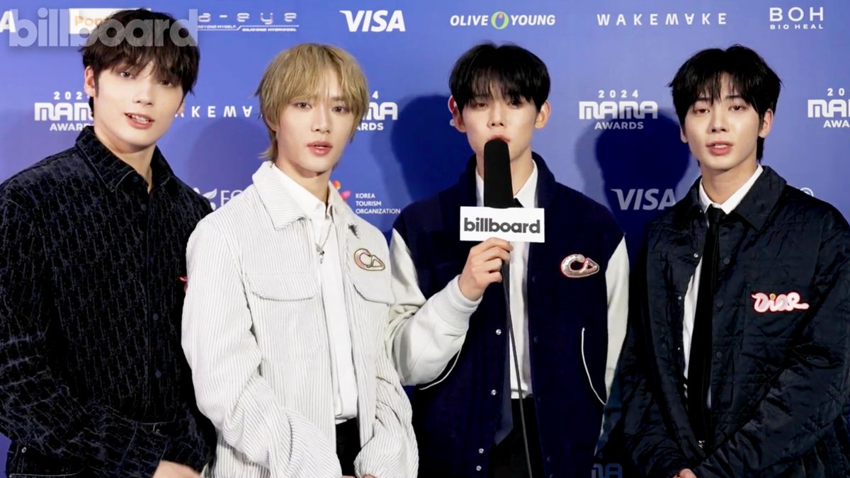 .TXT OFFICIAL share their excitement about the #2024MAMA Awards. 🏆✨ Billboard catches up with them on the red carpet.