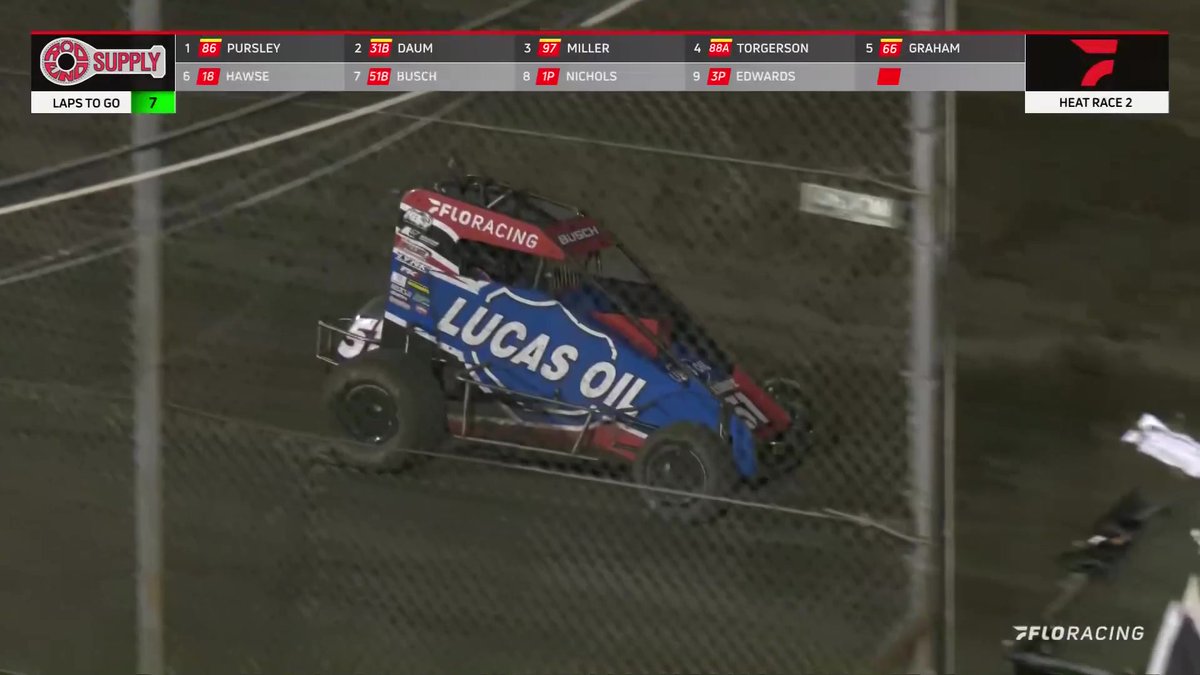 💔 Tough break for Kyle Busch in Heat Race #2 at BAKERSFIELD SPEEDWAY, as he loses power while leading his first laps in USAC Racing competition #USAC