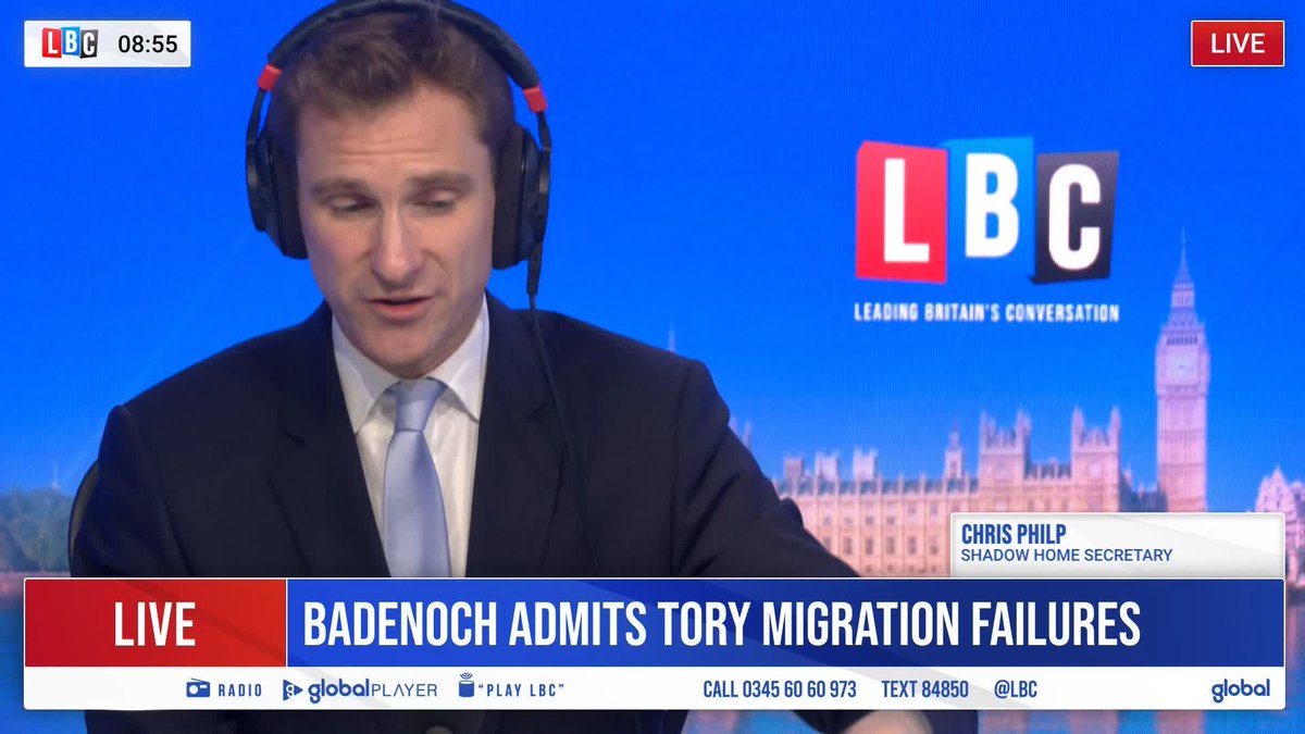 'Why didn't you realise these mistakes until you were turfed out of office?' As party leader Kemi Badenoch admits the Tories 'failed on migration', Nick Ferrari questions Shadow Home Secretary Chris Philp.