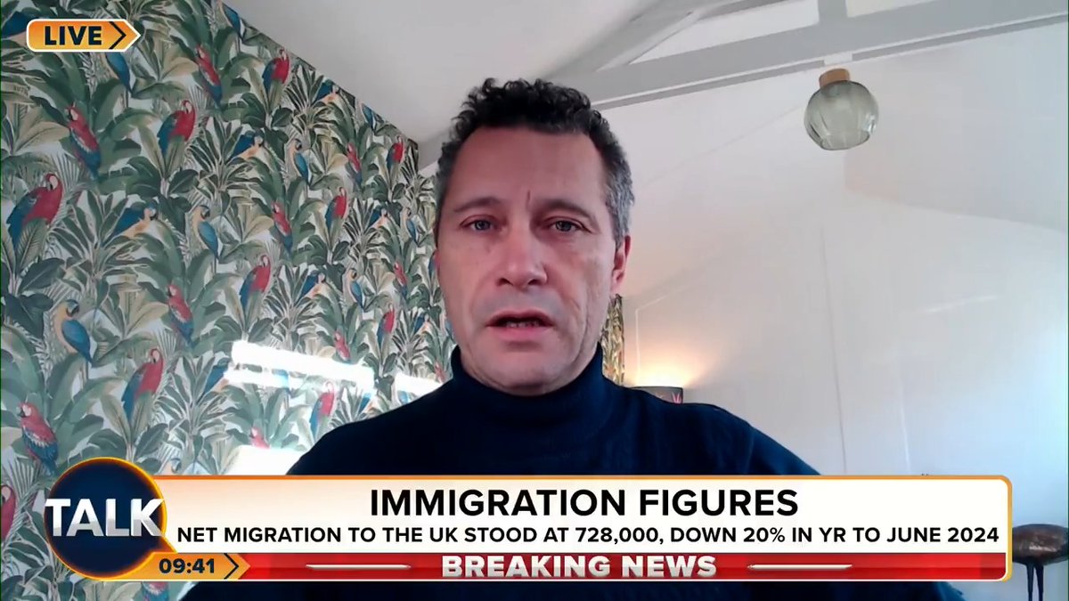 "These numbers are astonishing!" Centre for Migration and Economic Prosperity’s Steven Woolfe reacts to the latest net migration figures, which stood at 728,000 in 12 months to June 2024. Mike Graham 🇬🇧