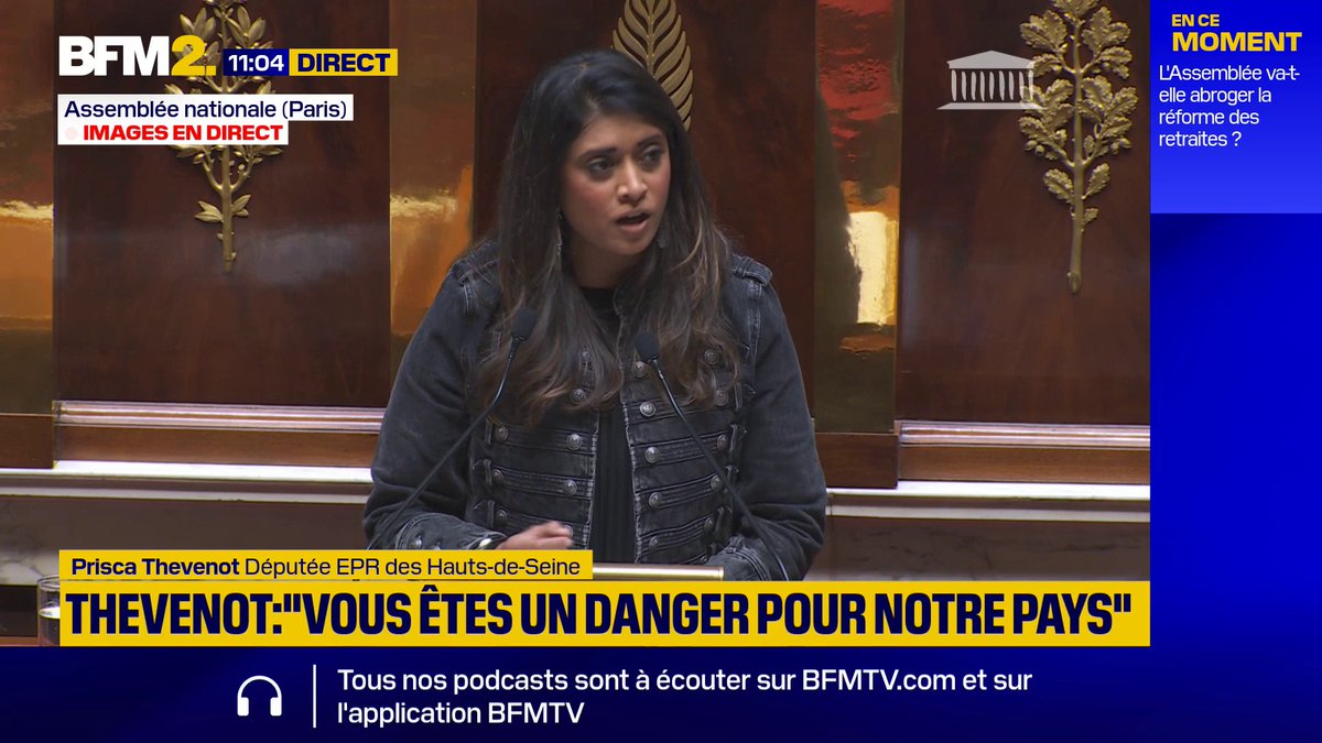 💬"Du copier-coller des idées de la politique de Marine Le Pen" Prisca Thevenot (EPR) dénonce "l'irresponsabilité" et la complicité du groupe LFI avec le RN lors des débats à l'Assemblée