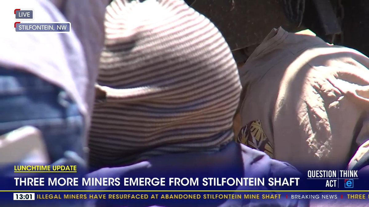 [BREAKING NEWS] 17 more illegal miners have emerged from abandoned mine shaft in Stilfontein. One of the miners says more remain underground, dying of hunger. Here is eNCA's Bafedile Moerane with more details. #DStv403