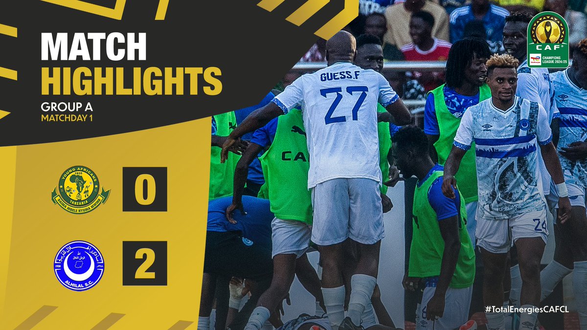 Highlights. 📹 Adama Coulibaly and Yasser Muzammil lead Al Hilal SC to a crucial away victory against Young Africans. 🔥 #TotalEnergiesCAFCL | Football Together