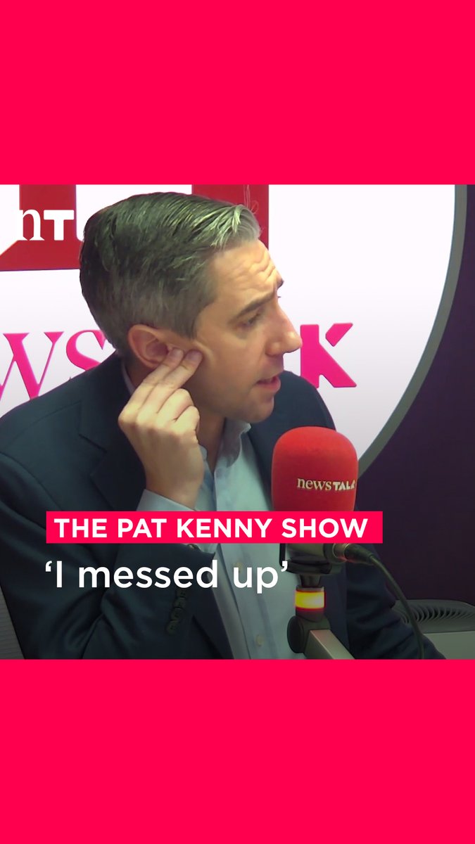 'I messed up.' Taoiseach Simon Harris on his handling of a conversation with a disability worker in Cork, on Pat Kenny Newstalk