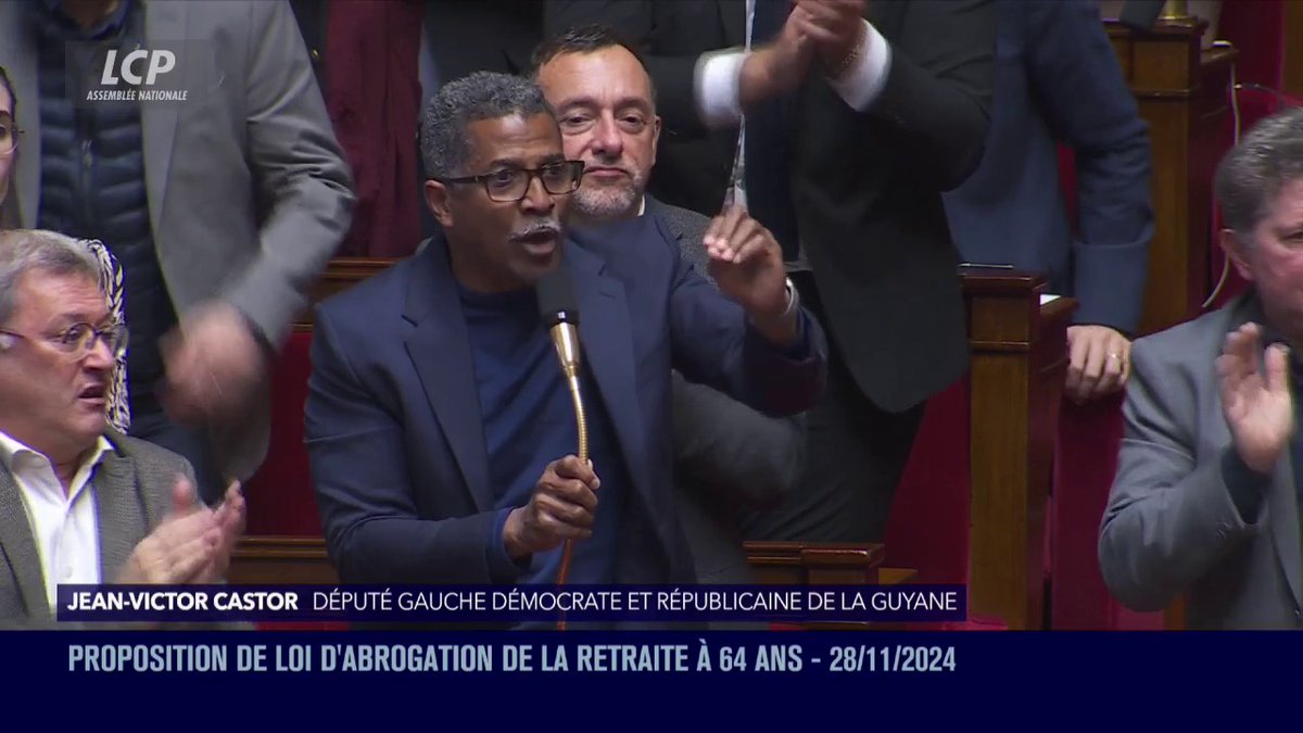 "On a entendu tout à l'heure madame Aurore Bergé dire 'je suis fière d'avoir voté le texte sur la réforme des retraites' alors que nous savons tous ici qu'il n'y a pas eu de vote", déclare Jean-Victor Castor. #DirectAN #Retraites