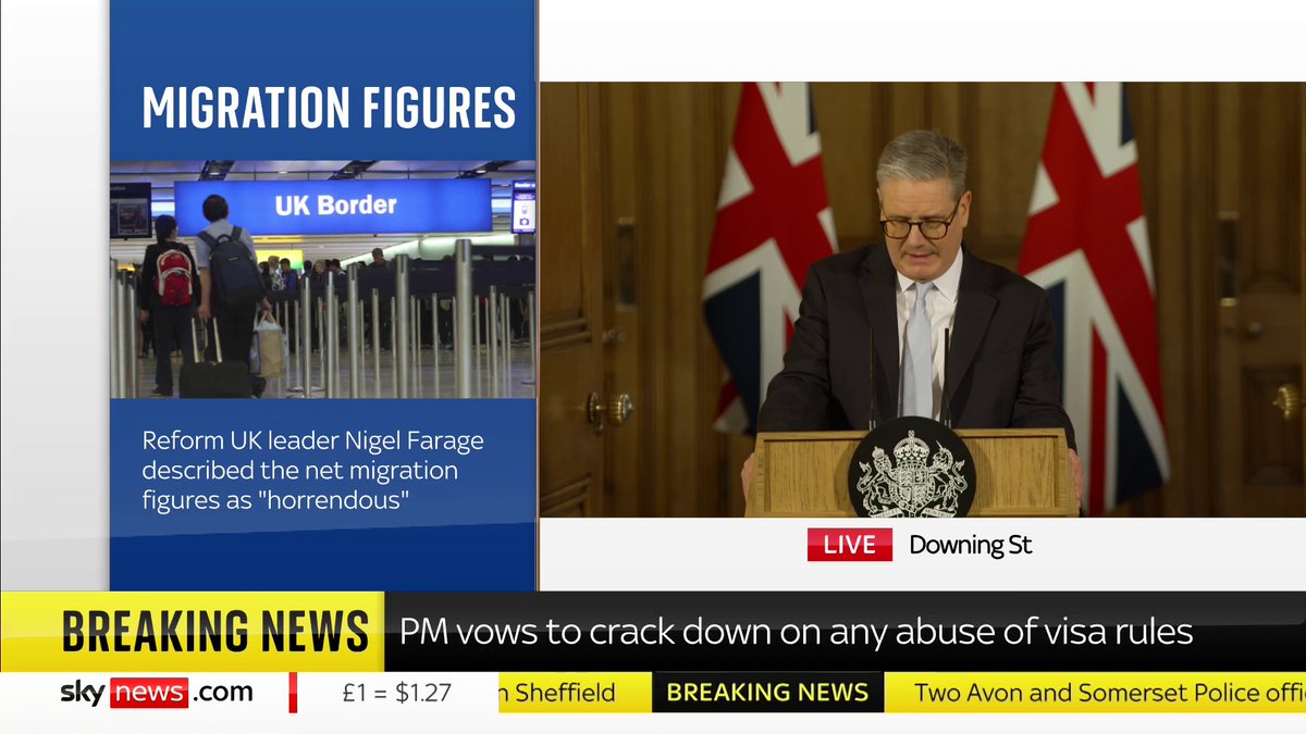 "Where the last government failed you, this one will not' PM Keir Starmer vows to tackle asylum returns, secure the borders and 'get the NHS back on its feet' as he concludes his speech on immigration Live updates ➡️ 📺 Sky 501, Virgin 602 and YouTube