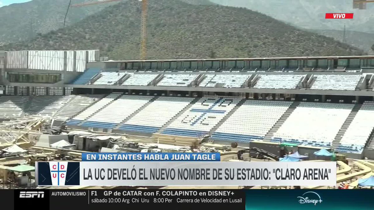 ¡#UCATÓLICA REVELÓ EL NUEVO NOMBRE DE SU ESTADIO! #SportsCenter El remodelado recinto de San Carlos de Apoquindo se llamará Claro Arena.