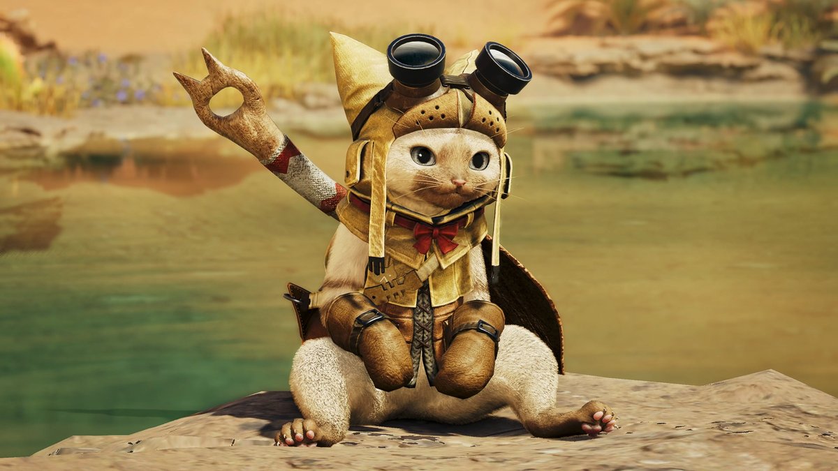 Having Monster Hunter: World save data on your preferred platform will reward you with themed Palico equipment for use in Monster Hunter Wilds at launch! You'll also get a special nameplate for your Hunter Profile! P.S. World is 67% off on Steam: