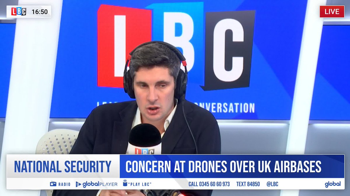 'We're seeing them every night... it's constant.' Tom Swarbrick hears from caller Amy, a resident of a Tri-Base area, highlighting the 'concern' felt by her and her local community as they see the drones flying.