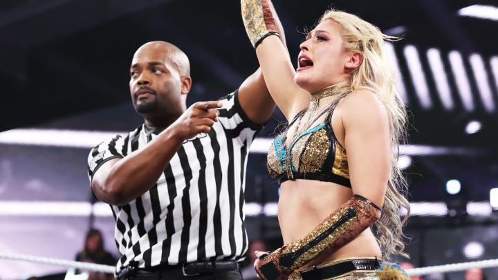 .Kelani Jordan and GIULIA ＝ ジュリア battle it out in a back and forth Iron Survivor Challenge Qualifying Match. #WWENXT