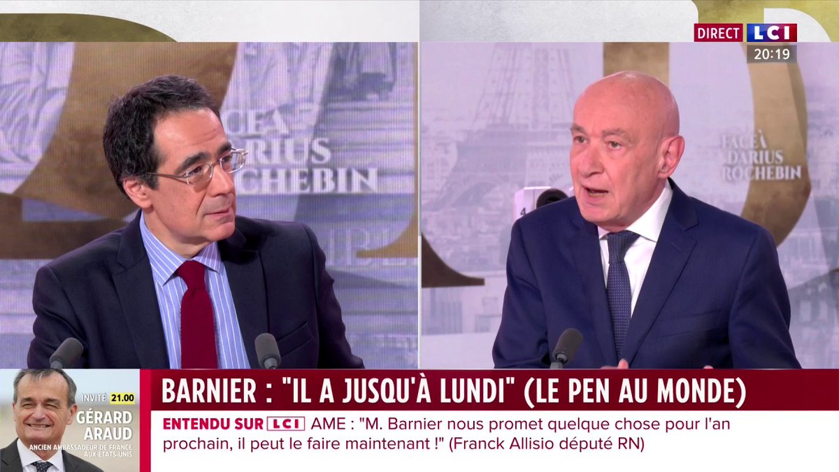 🗣️ Une motion de censure contre le gouvernement de Michel Barnier serait annonciatrice d'une "catastrophe financière" avertit le sénateur de l'Allier et président du groupe "Les Indépendants" au Sénat, Claude Malhuret, invité de Darius Rochebin