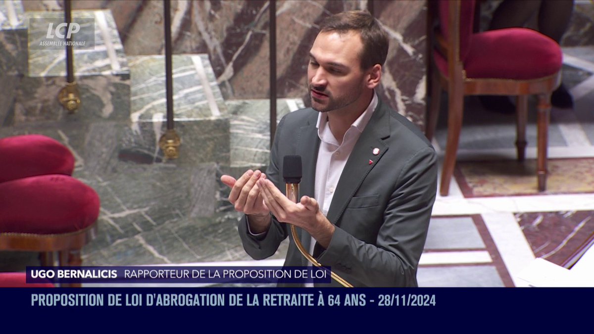.Ugo Bernalicis φ offre "une porte de sortie" au gouvernement et au socle commun en leur suggérant d'inscrire la proposition de loi sur une semaine de l'Assemblée ou du gouvernement afin de poursuivre son examen, faute de pouvoir l'achever ce soir à minuit. #DirectAN #Retraites