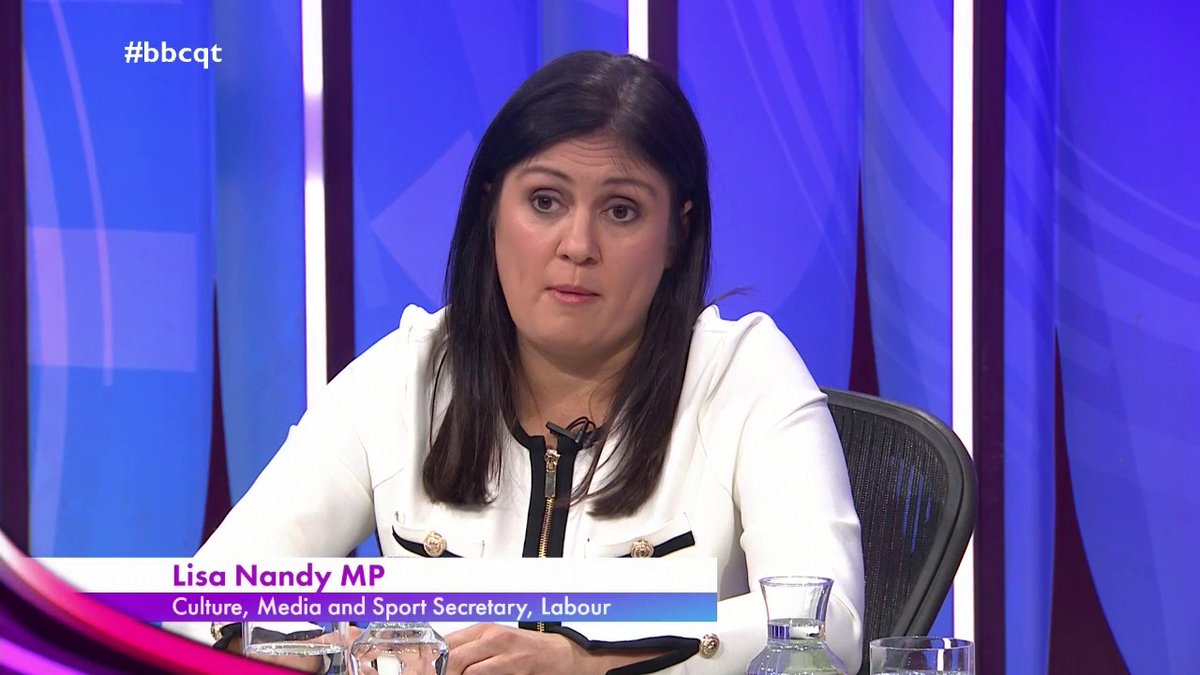 “I’m much more interested in… how we fix the problems we inherited” Labour’s Lisa Nandy says immigration has “enriched” UK cities, and problems stem from “arbitrary” migration targets and lack of investment in young British people #bbcqt