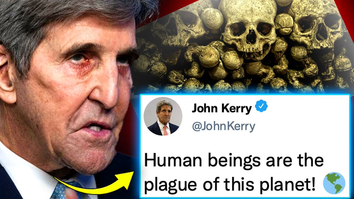 🚨 John Kerry Calls for Depopulation of Billions To Fight 'Climate Change' John Kerry has reacted to Trump's election victory by calling on Joe Biden to declare a "climate emergency," granting government agencies sweeping powers to enforce climate lockdowns and compel citizens to "behave." In a move that smacks of desperation, Kerry is also urging the elite to morph into a de facto world government, seizing total control over humanity under the pretence of the so-called climate emergency - whether the people consent or not. If that wasn't disturbing enough, just wait until you hear what John Kerry has in mind for this all-powerful one-world government - one that will hold the power of creation and destruction over the entire human race.