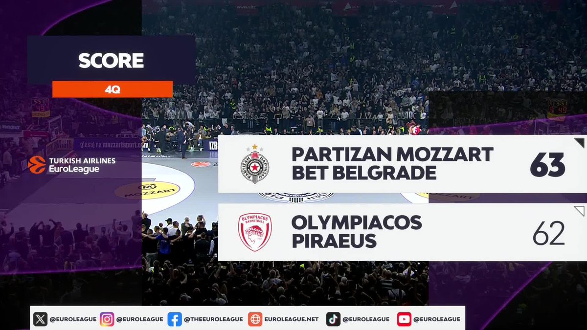 NE ATMOSFER AMA 🔥🔥🔥 KK Partizan Mozzart Bet Taraftarlar, Carlik Jones’un öne geçiren üçlüğüyle adeta kendinden geçiyor! ⚡