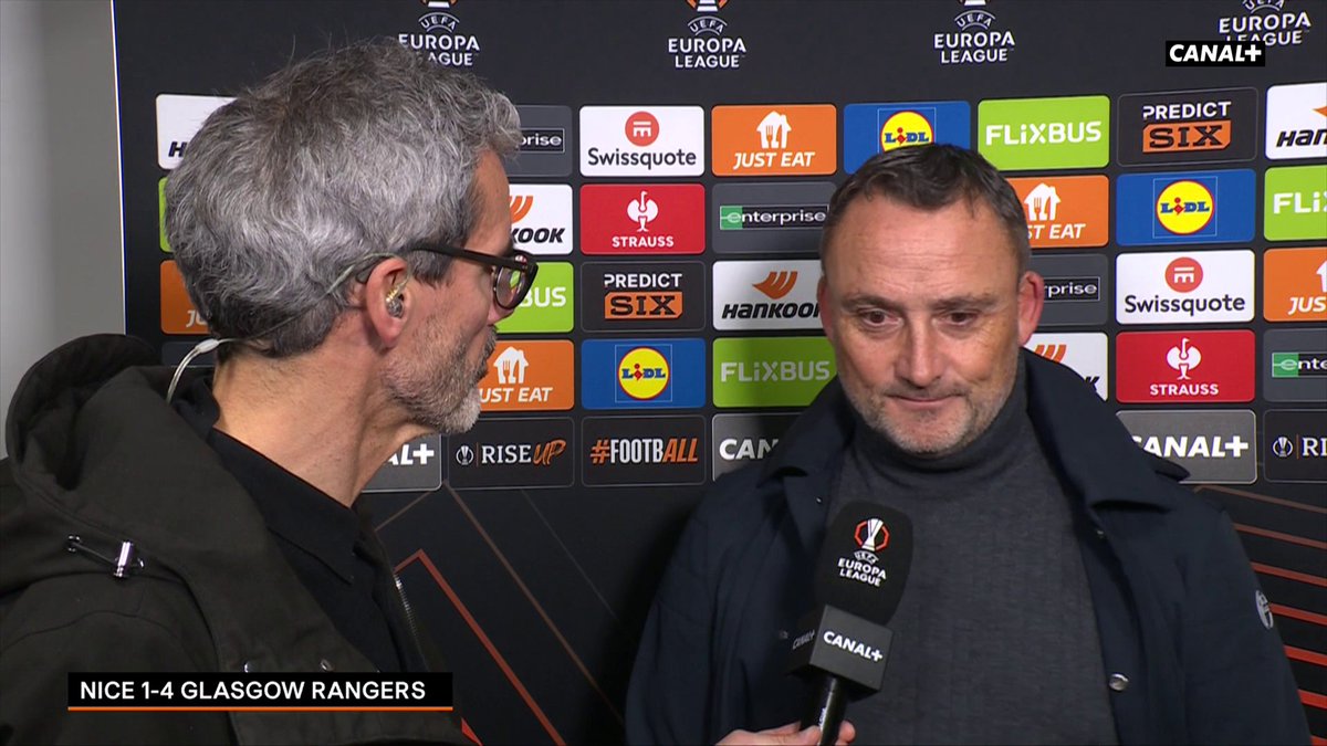 "On doit mieux faire, mais ce soir c'était beaucoup trop haut pour nous" 🥶 La réaction de Franck Haise après la claque subie par le Gym 4-1 à domicile... #OGCNRFC | #UEL