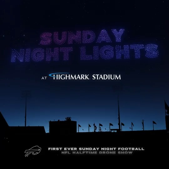 Making history on Sunday night. We pumped for the first-ever Sunday Night Football on NBC halftime drone show: Highmark Blue Cross Blue Shield of WNY | #BillsMafia
