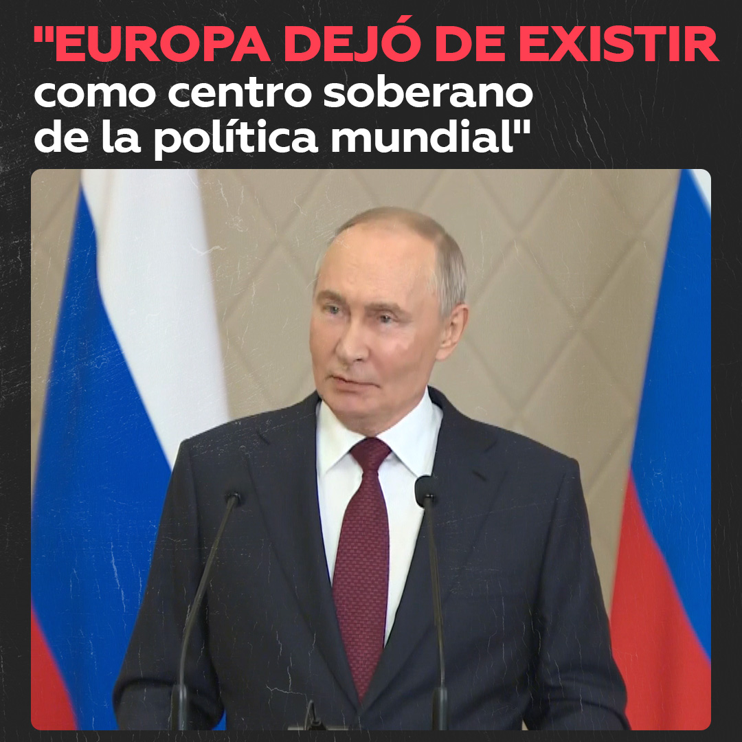 🇪🇺"Europa dejó de existir como centro soberano de la política mundial" Putin afirma que Europa ya no es un centro político independiente y "baila al son de EE. UU.", lo que perjudica sus economías y su autonomía 🎥Más videos en VK👉