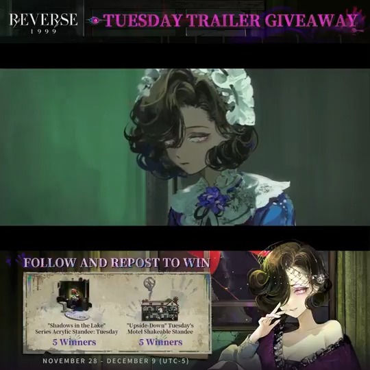 Tuesday Trailer - Rock a Bye Baby | Reverse: 1999 Listen to Mama, good child. [Giveaway Rules] 1.Follow Reverse: 1999 | Version 3.4 Available Now 2.RT trailer before Dec.9th HD: DL: #Reverse1999Ver2ꓸ1 #Route77TheHauntedHighway #Tuesday