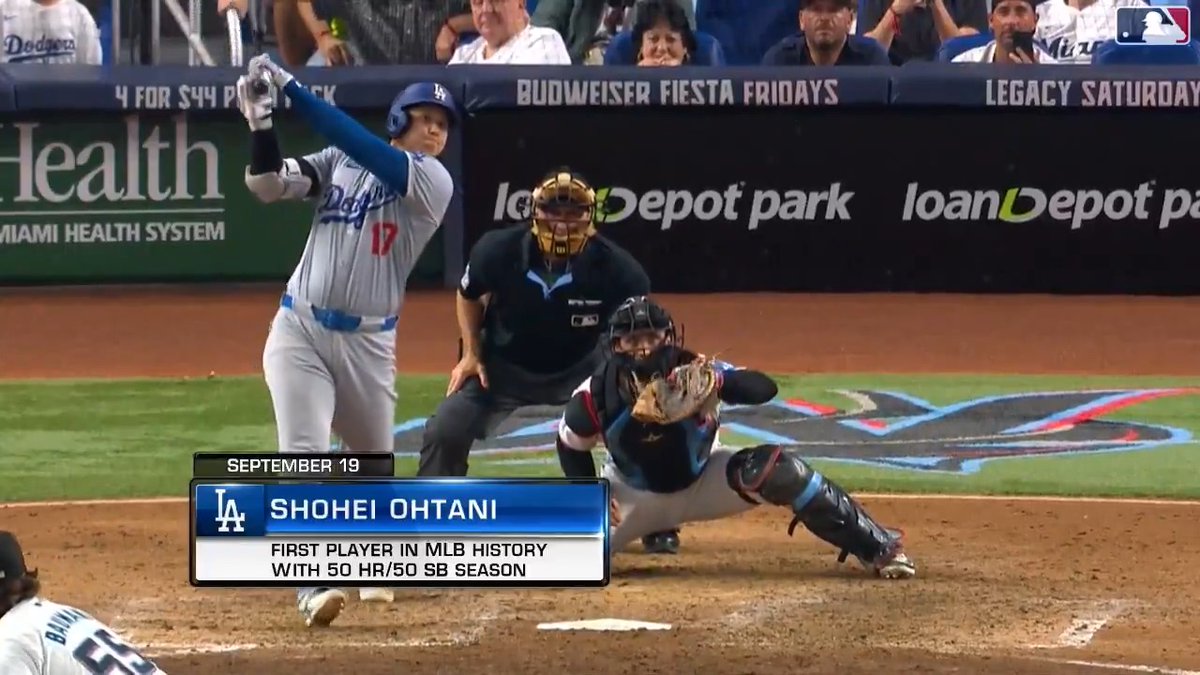 今年のトップ100プレイが発表 1位は大谷翔平の『50-50』達成の瞬間🔥 この日は1試合で 6打数6安打3本塁打10打点2盗塁をマーク #大谷翔平 #ドジャース