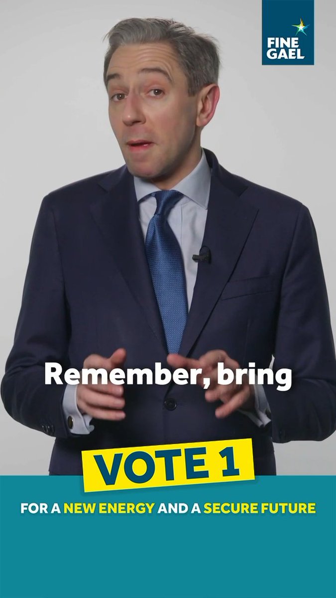 The polls are open. You have until 10pm tonight. Bring your ID and polling card, if you have it. Vote No.1 Fine Gael to secure your future.
