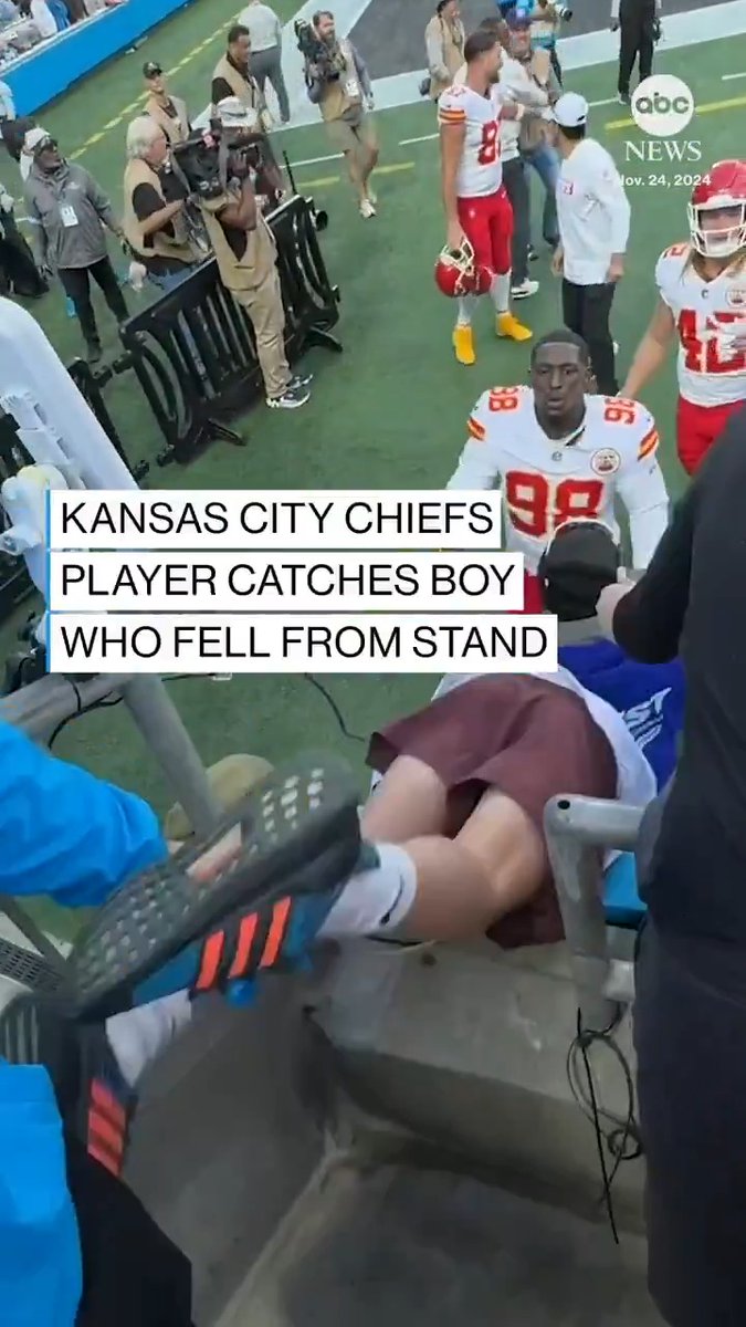 The Kansas City Chiefs’ most important catch came after a recent game, when a quick-thinking Tershawn Wharton caught a young fan who fell from the stand above him.