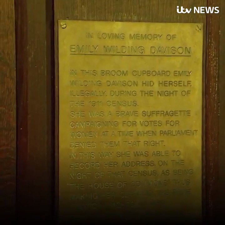 Jeremy Corbyn recollecting the time he and Tony Benn sneaked into Parliament to secretly put up a brass plaque honouring Suffragette Emily Davison. "It's important that Emily Wilding Davison should be remembered."
