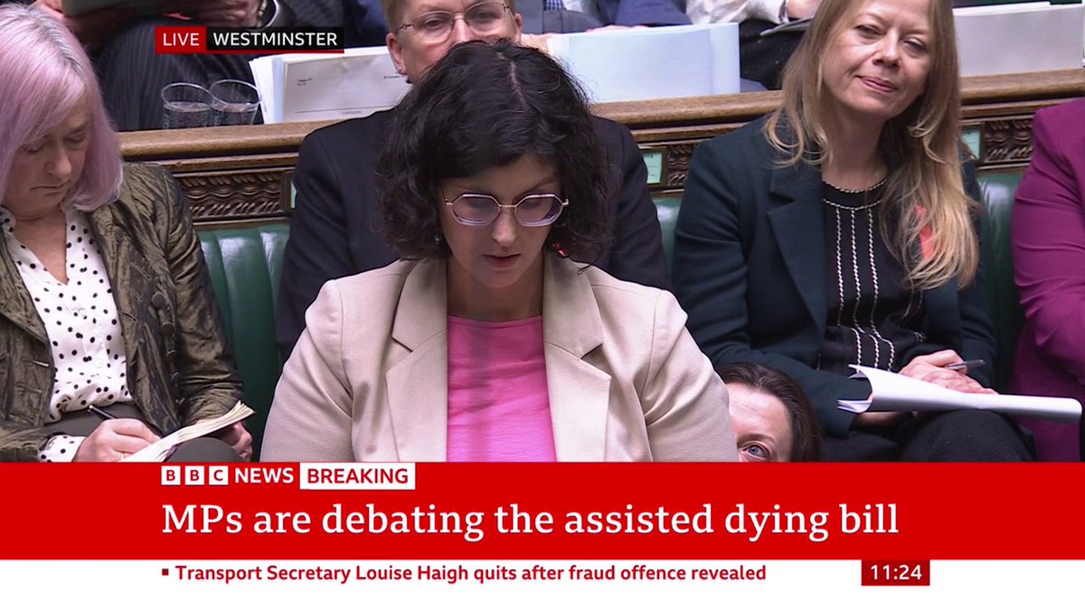 "Let this be the Parliament where we ensure, regardless of how we vote today, that we give people a good death" Layla Moran, the Lib Dem MP and chair of the health select committee, gives her backing to the assisted dying bill Follow live