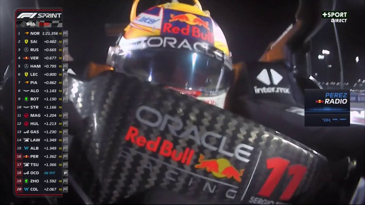 Nouveau coup dur pour Sergio Pérez ! Le Mexicain est éliminé en SQ1 ❌ C'est également terminé pour Tsunoda, Ocon, Zhou et Colapinto. #QatarGP #F1